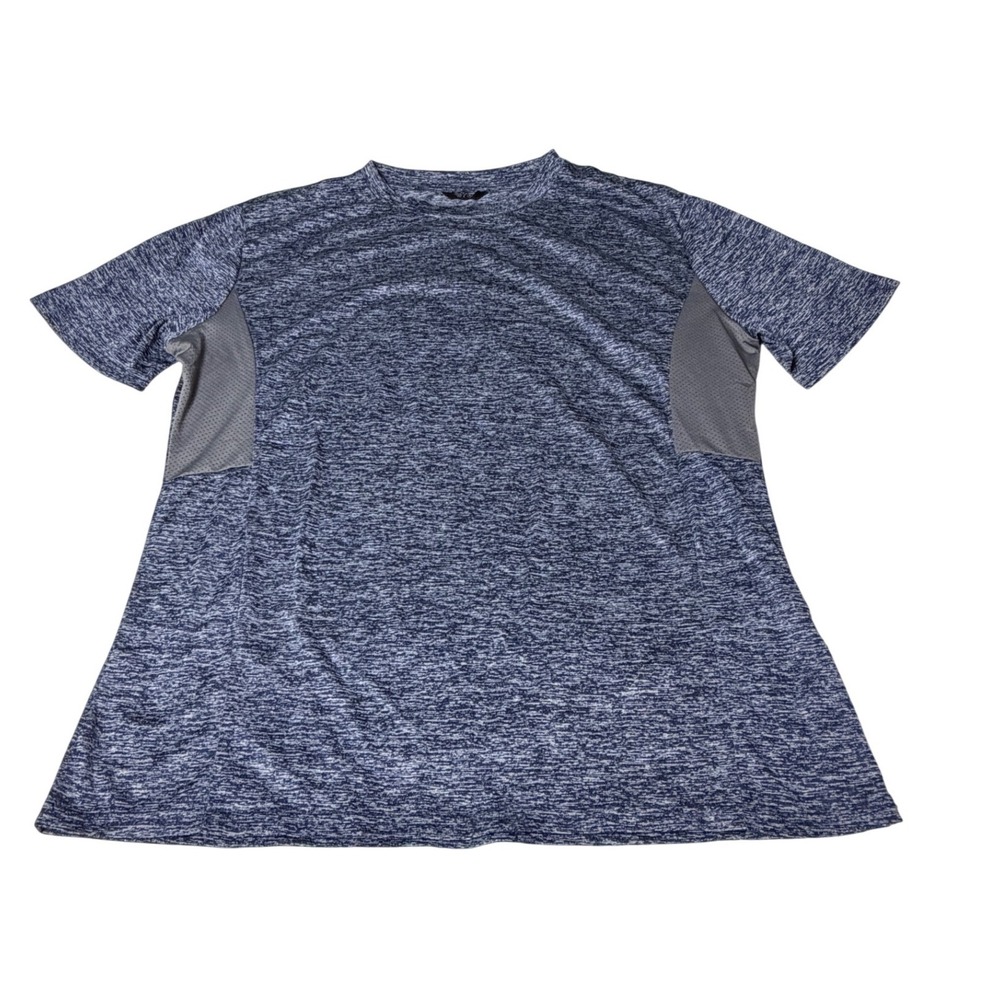 COOFANDY Performance T-Shirt Mens Large Blue Heather Mesh Side Panels Excellent